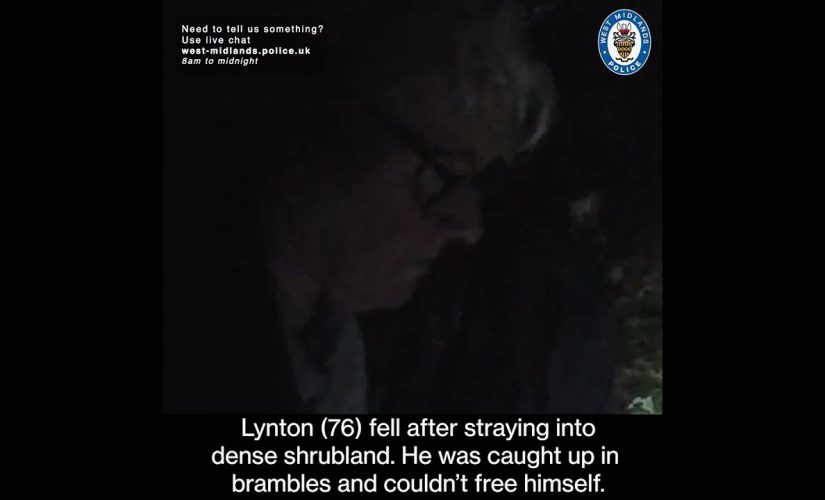 Video shows rescue of pensioner lost in woodland